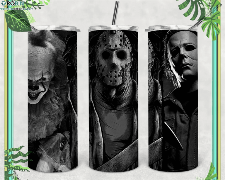 Horror Movie Friends Tumbler Skinny Tumbler Horror Friends Halloween