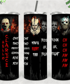 Horror Movies Tumbler Halloween Skinny Tumbler