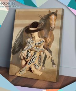 Horse Cowgirl Strong Beautiful Successful Matte Wall Art (Canvas And Poster)