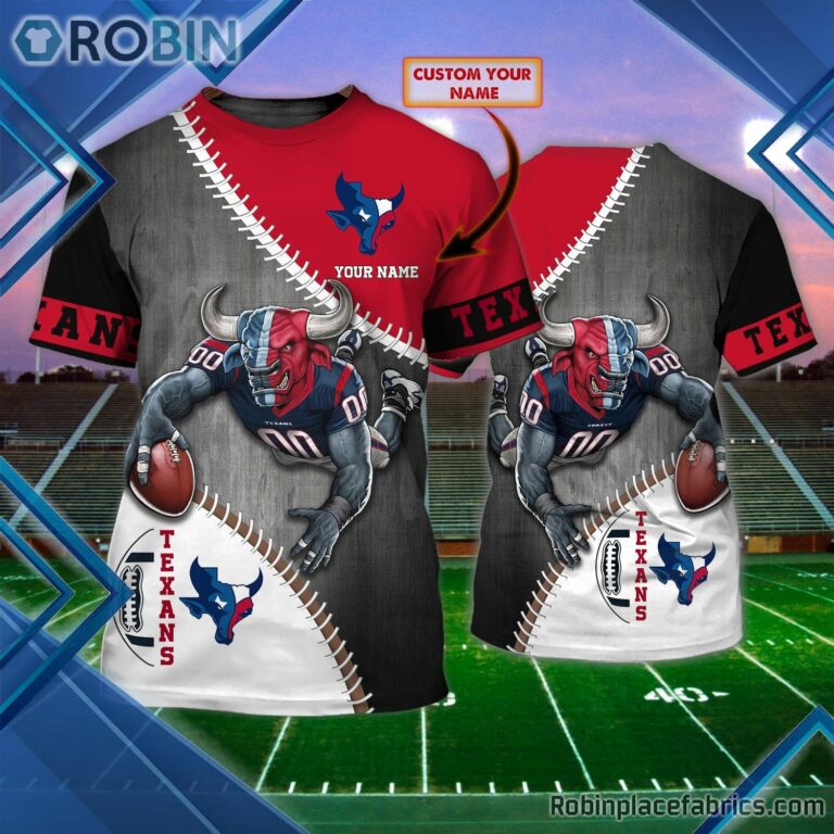 Houston Texans Custom Shirt – Custom Name Touchdown 3D T Shirt