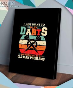 I Just Want To Play Darts Vintage Matte Wall Art (Canvas And Poster)