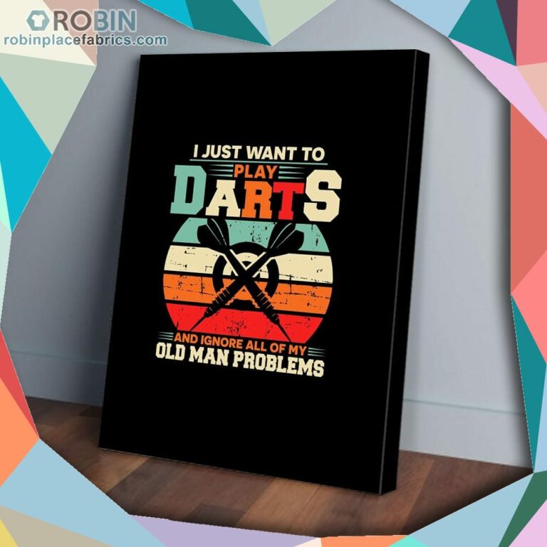 I Just Want To Play Darts Vintage Matte Wall Art (Canvas And Poster)