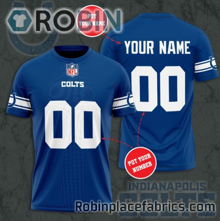 Indianapolis Colts Custom Shirt – Personalized Name & Number Football 3D All Over Print T – Shirt