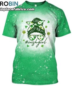 irish girl funny st patricks day girl shamrock bleached t shirt 55 yQVUi
