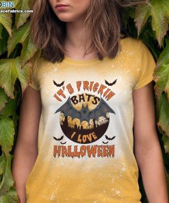 its frickin bats i love halloween bleached t shirt funny halloween bleached shirt 1 OJLuE