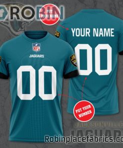 Jacksonville Jaguars Custom Shirt – Personalized Name & Number Football 3D All Over Print T – Shirt