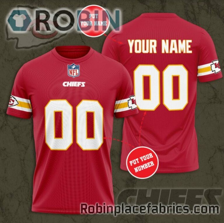 Kansas City Chiefs Custom Shirt – Personalized Name & Number Football 3D All Over Print T – Shirt