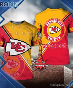 Kansas City Chiefs Shirts – Personalized Go Chiefs Football Pattern 3D All Over Print T-Shirt Kansas City Chiefs Shirts – Personalized Go Chiefs Football Pattern 3D All Over Print T-Shirt