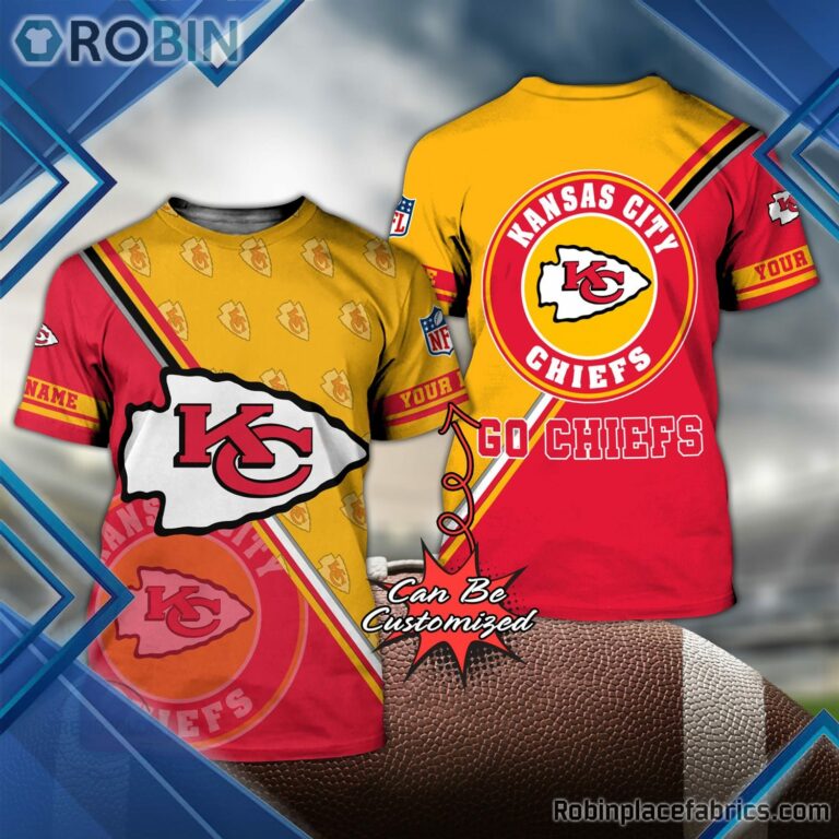 Kansas City Chiefs Shirts – Personalized Go Chiefs Football Pattern 3D All Over Print T-Shirt