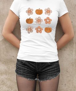 Fall Floral Pumpkin Halloween Spooky Vibes Spooky Shirt