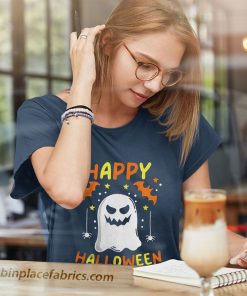ladies t shirt happy halloween ghost iwa9ok