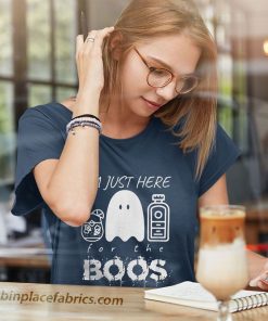 ladies t shirt im just here for the boos funny halloween ghost gin wdiidb