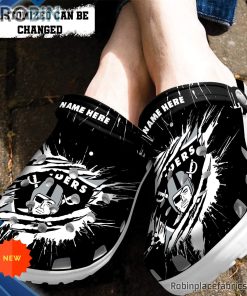 Las Vegas Raiders Crocs – Personalized LV Raiders Football Ripped Claw Clog Shoes
