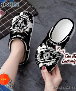 Las Vegas Raiders Crocs – Personalized LV Raiders Football Ripped Claw Clog Shoes