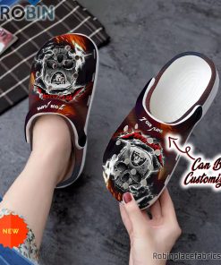 Las Vegas Raiders Crocs – Personalized Skull Lightning Metallica Clog Shoes