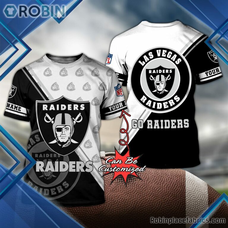 Las Vegas Raiders Shirts – Personalized Go Raiders Football Pattern 3D All Over Print T-Shirt