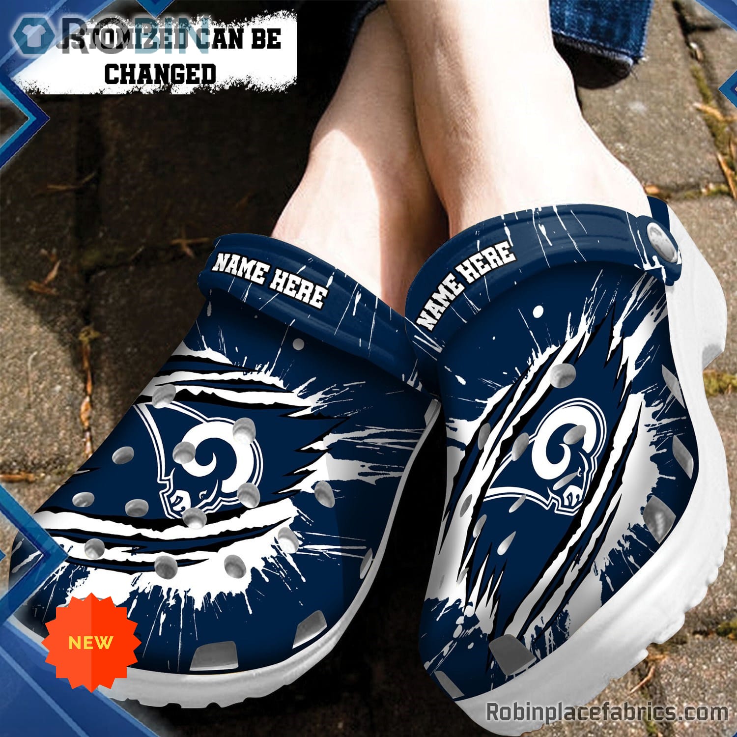 Los Angeles Rams Crocs - Personalized LA Rams Football Ripped Claw Clog ...