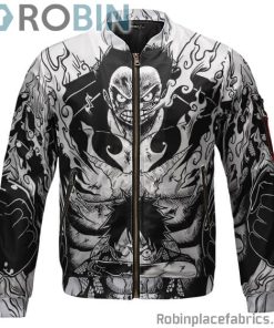 Luffy 4th Gear Technique Monochrome Manga Bomber Jacket