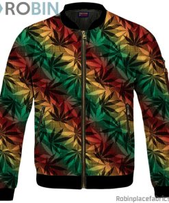 Marijuana 420 Weed Reggae Colors Amazing Bomber Jacket Marijuana 420 Weed Reggae Colors Amazing Bomber Jacket