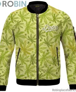 Marijuana Breezy Seamless Pattern Hemp Awesome Bomber Jacket