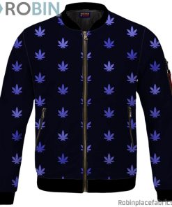 Marijuana Cool And Awesome Pattern Navy Blue Bomber Jacket