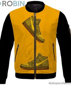 Marijuana Nike Inspired Air Jordan Sneaker Head Orange Bomber Jacket