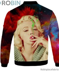 Marilyn Monroe Smoking Weed Amazing Rainbow Art Bomber Jacket