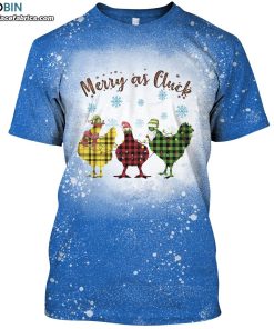 merry as cluck chicken claus funny christmas holiday bleached t shirt 1 eyIop