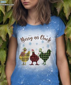 merry as cluck chicken claus funny christmas holiday bleached t shirt 3 UBdgA