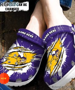 Minnesota Vikings Crocs – Personalized M.Vikings Football Ripped Claw Clog Shoes