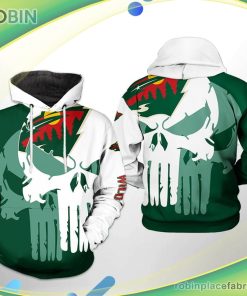 Minnesota Wild Nhl Team Skull 3d Printed Hoodie