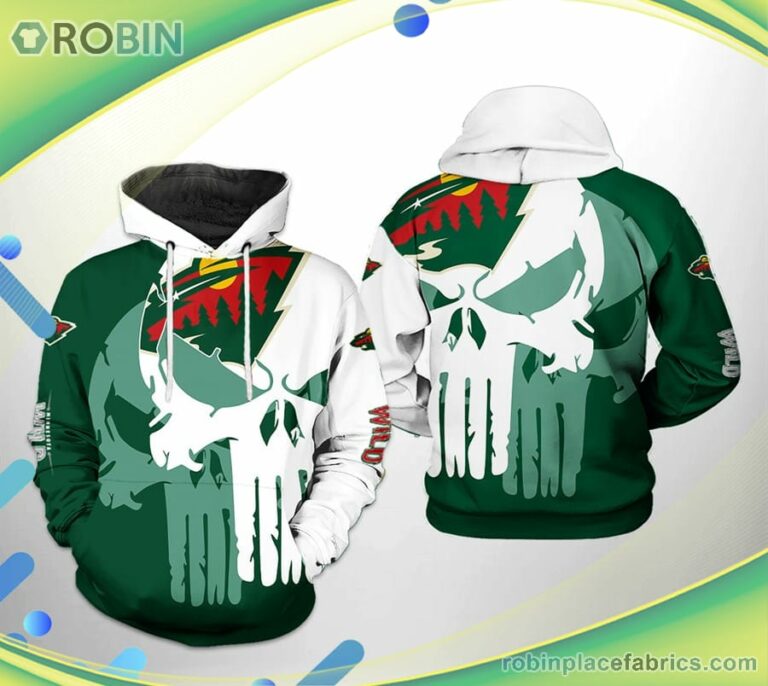 Minnesota Wild Nhl Team Skull 3d Printed Hoodie