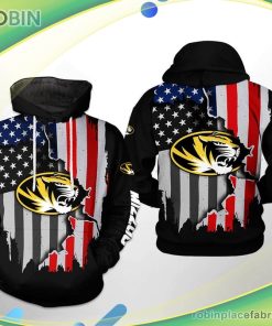 Missouri Tigers Ncaa Us Flag 3d Printed Hoodie