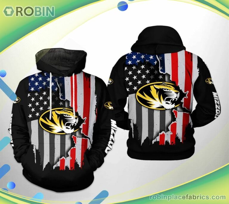 Missouri Tigers Ncaa Us Flag 3d Printed Hoodie