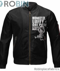 Monkey D. Luffy Chibi Art Straw Hat Black Bomber Jacket