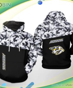Nashville Predators Nhl Camo Veteran 3d Printed Hoodie