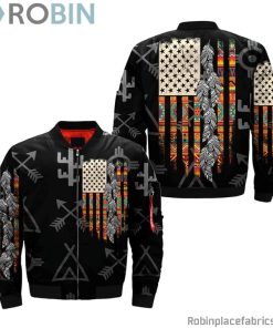 Native American Black Bomber Jacket