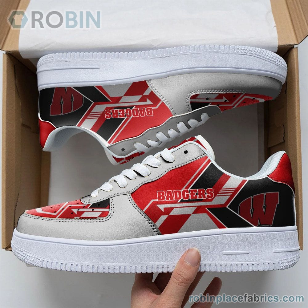 NCAA Wisconsin Badgers Air Force Shoes - NAF Shoes - RobinPlaceFabrics