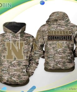 Nebraska Cornhuskers Ncaa Camo Veteran 3d Printed Hoodie