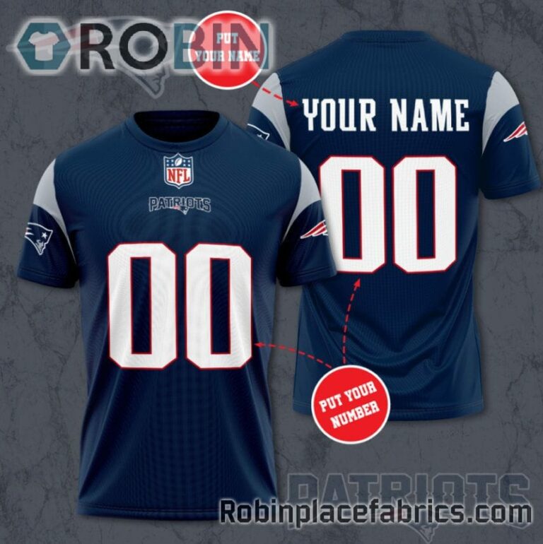 New England Patriots Custom Shirt – Personalized Name & Number Football 3D All Over Print T – Shirt