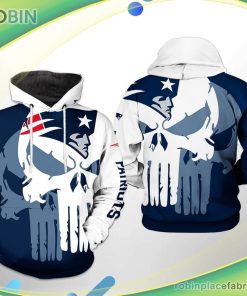 New England Patriots Nfl Team Skull 3d Printed Hoodie