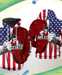 New Mexico State Aggies Ncaa Us Flag 3d Printed Hoodie