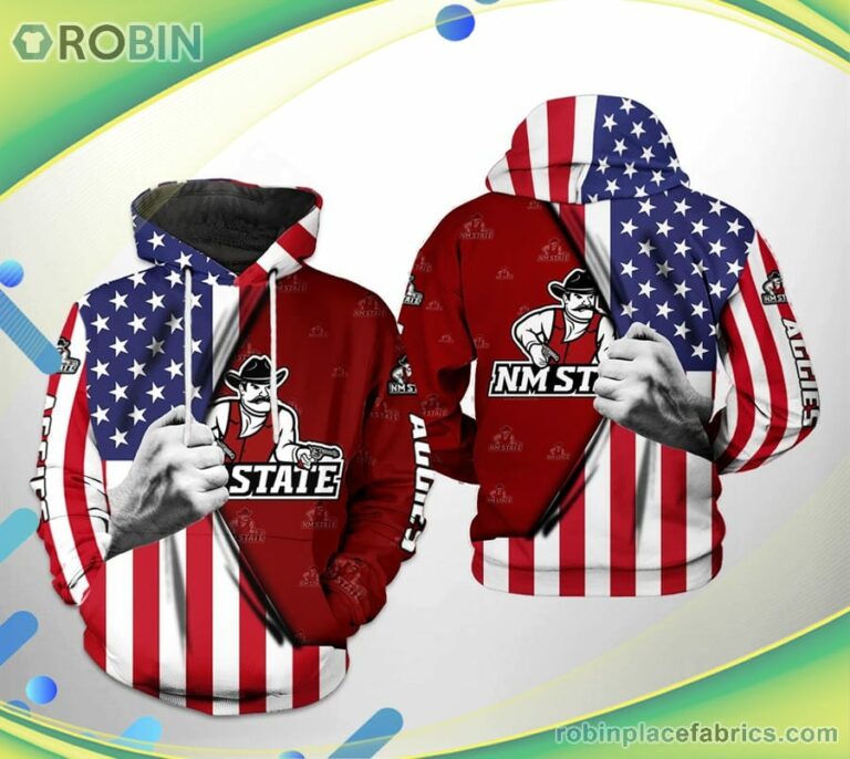 New Mexico State Aggies Ncaa Us Flag 3d Printed Hoodie