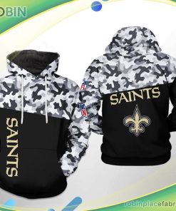 New Orleans Saints Nfl Camo Veteran Team 3d Printed Hoodie