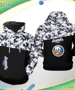 New York Islanders Nhl Camo Veteran 3d Printed Hoodie