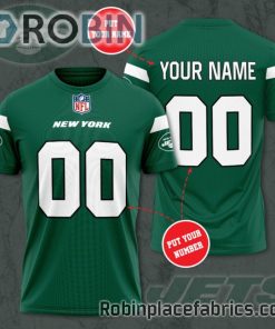New York Jets Custom Shirt – Personalized Name & Number Football 3D All Over Print T – Shirt