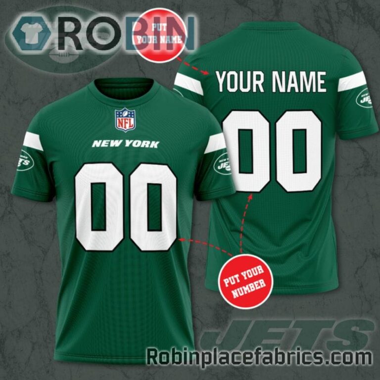 New York Jets Custom Shirt – Personalized Name & Number Football 3D All Over Print T – Shirt