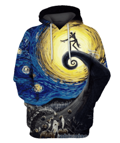 Nightmare Before Christmas Starry Night Art 3d Printed Hoodie