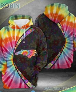 North Carolina Tie Dye 3d Printed Hoodie