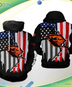 Oregon State Beavers Ncaa Us Flag 3d Printed Hoodie